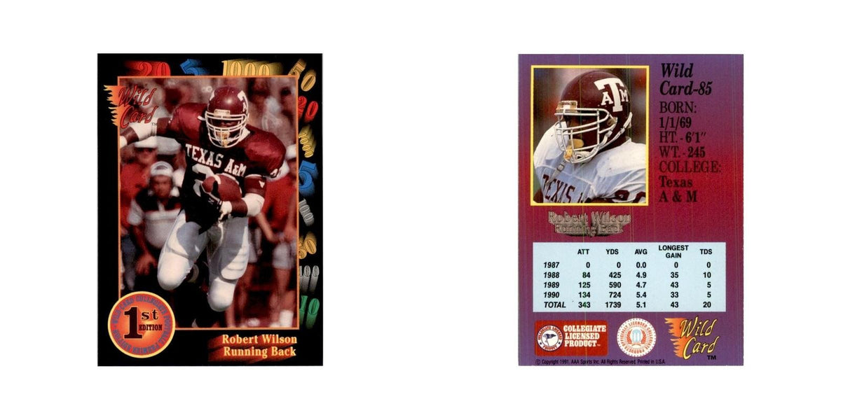 1991 Wild Card Robert Wilson Football Cards #85