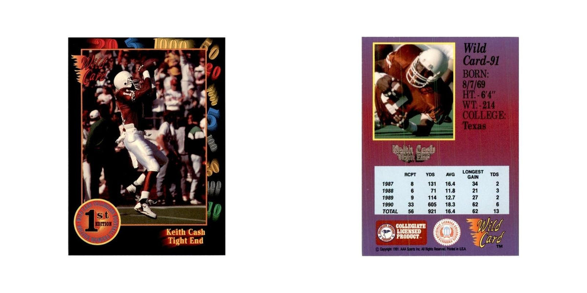 1991 Wild Card Keith Cash Football Cards #91