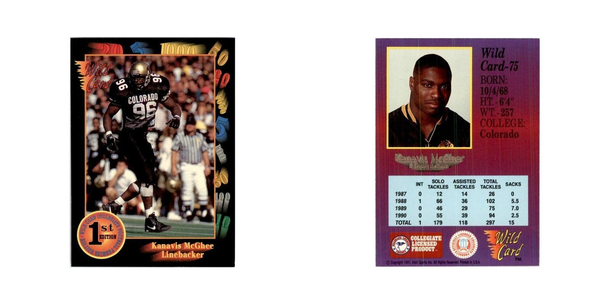 1991 Wild Card Kanavis McGhee Football Cards #75