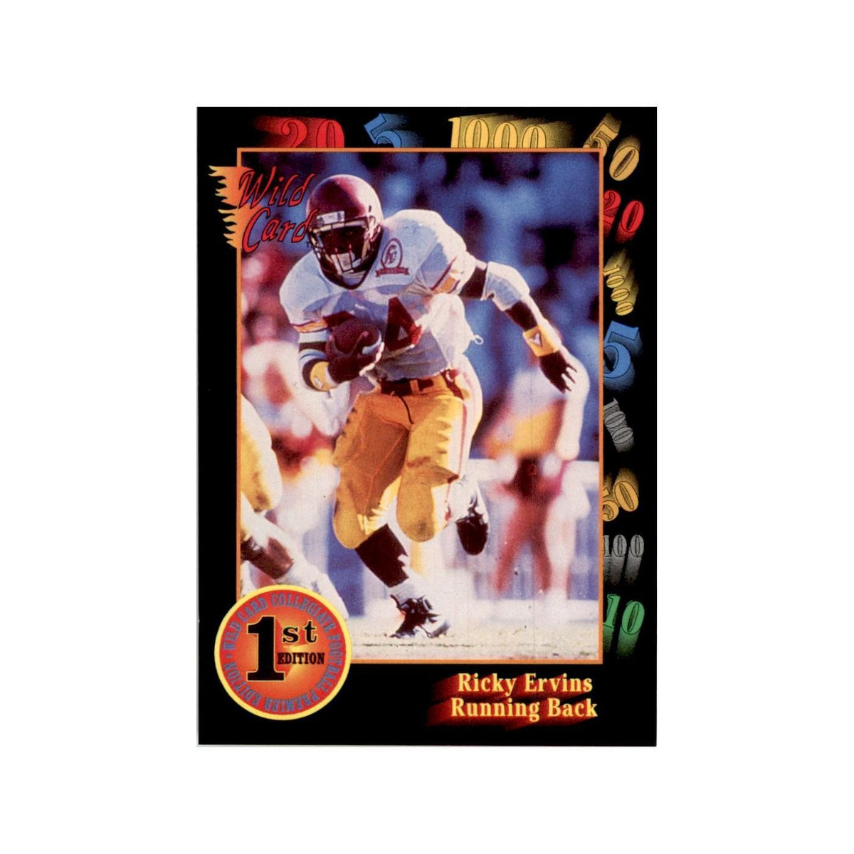1991 Wild Card Ricky Ervins Football Cards #37
