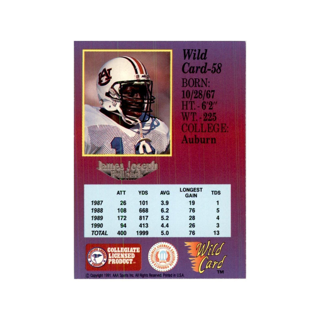 1991 Wild Card James Joseph Football Cards #58