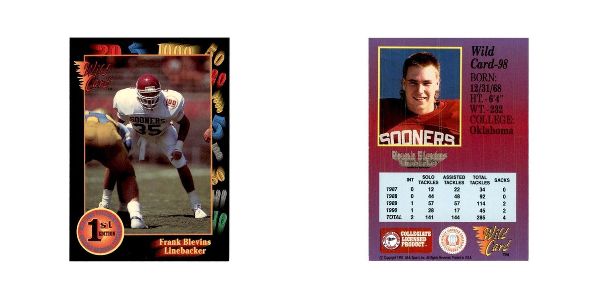 1991 Wild Card Frank Blevins Football Cards #98