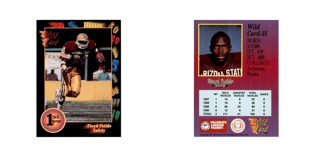 1991 Wild Card Floyd Fields Football Cards #33