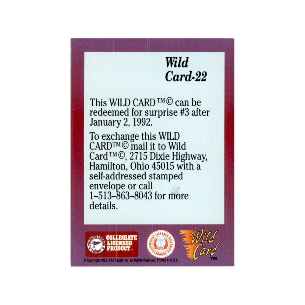 1991 Wild Card Wild Card #3 Football Cards #22
