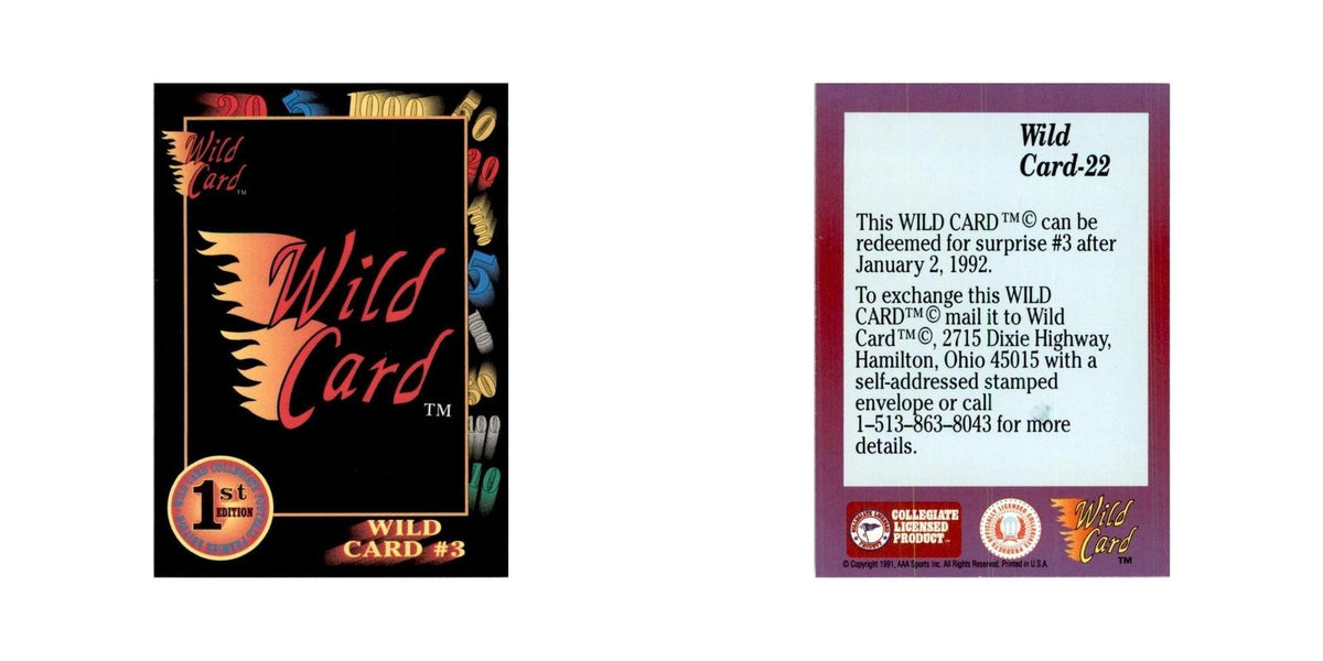1991 Wild Card Wild Card #3 Football Cards #22