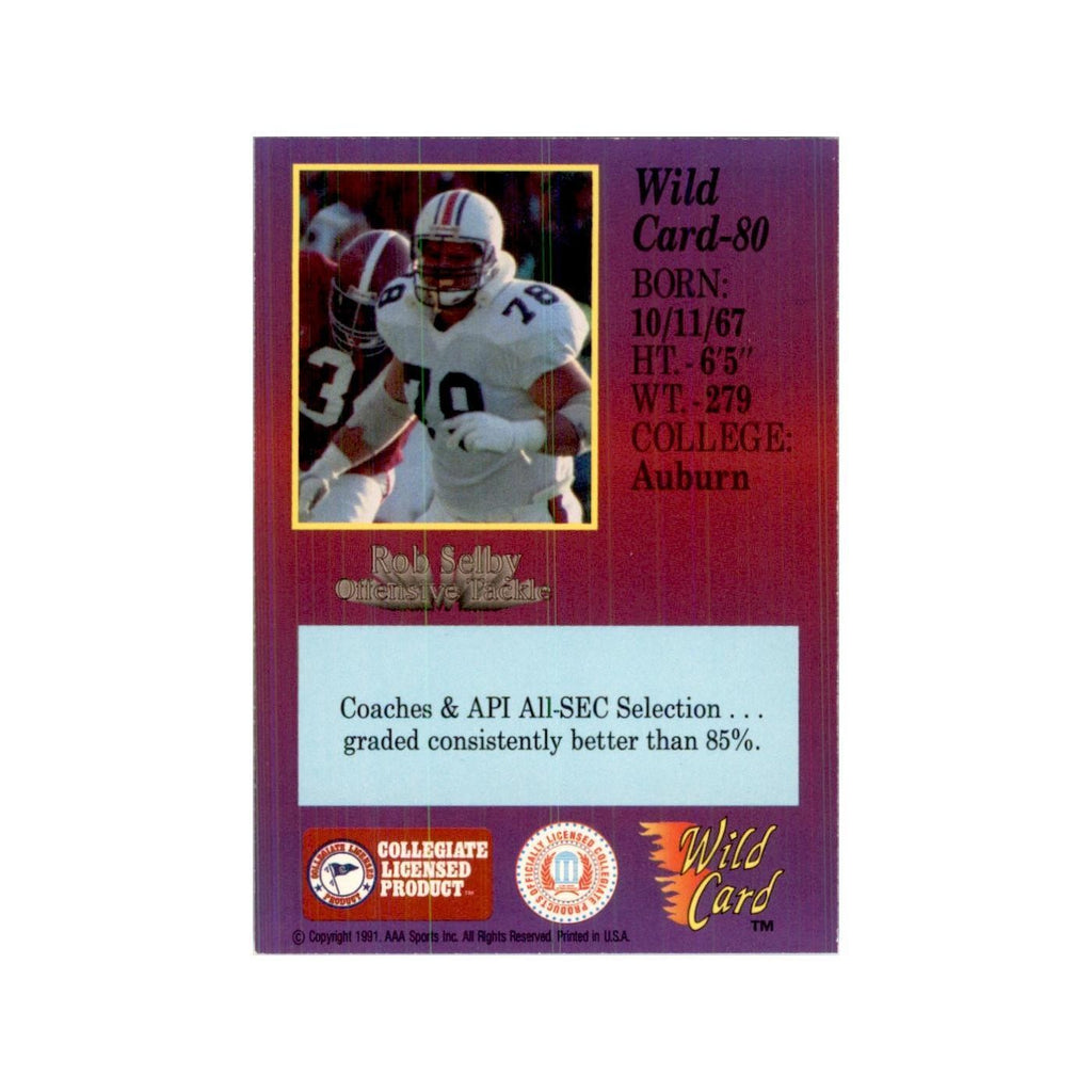 1991 Wild Card Rob Selby Football Cards #80
