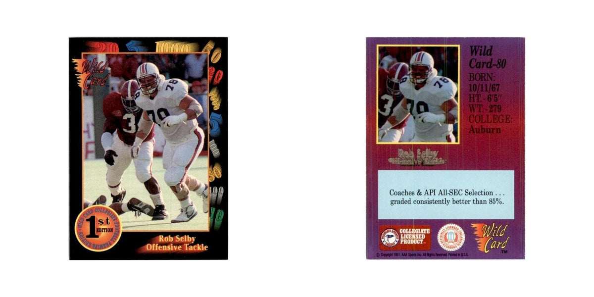 1991 Wild Card Rob Selby Football Cards #80