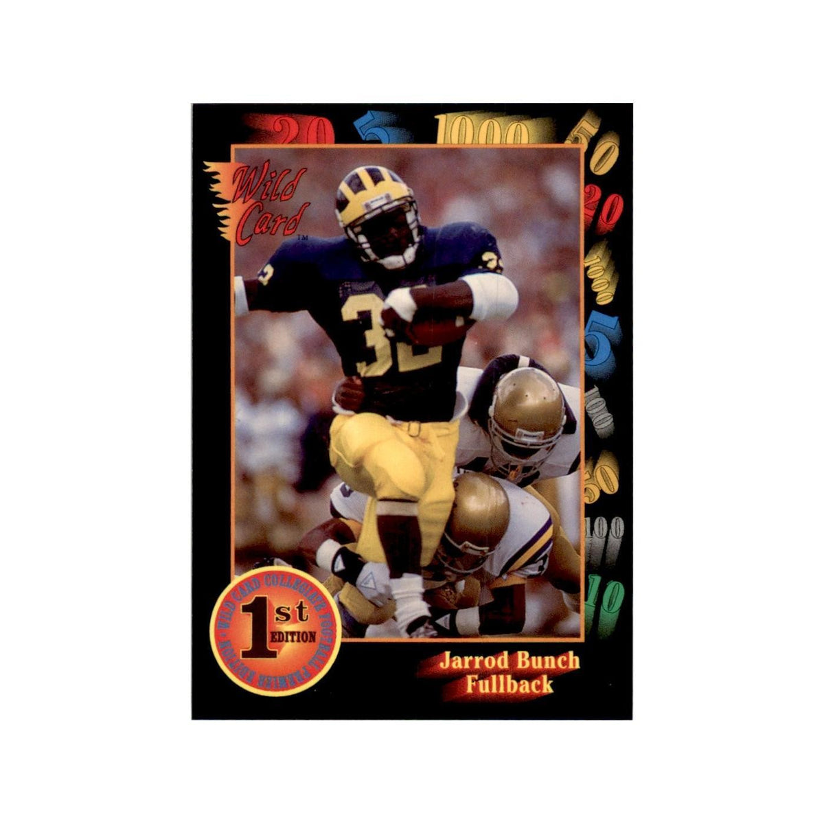 1991 Wild Card Jarrod Bunch Football Cards #93