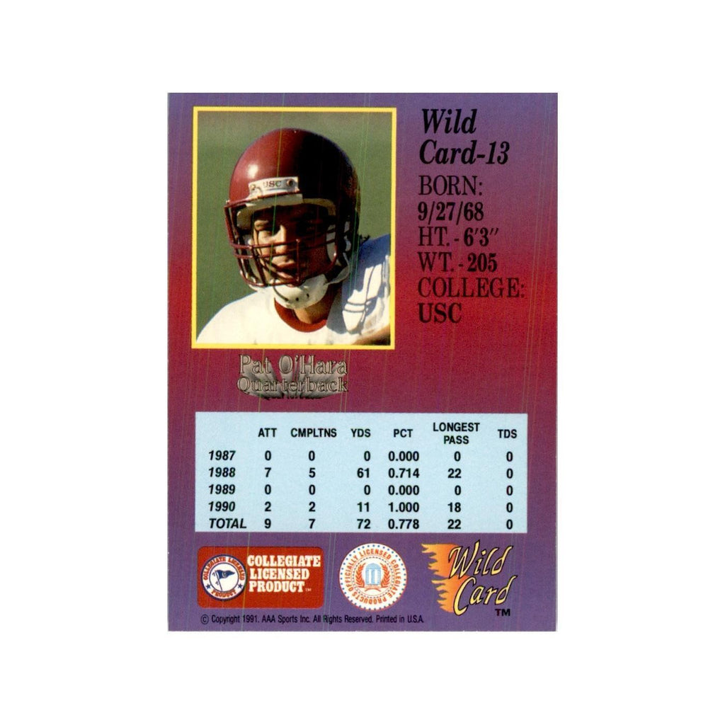 1991 Wild Card Pat O'Hara Football Cards #13