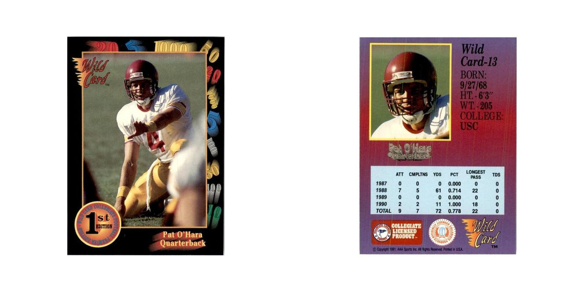1991 Wild Card Pat O'Hara Football Cards #13