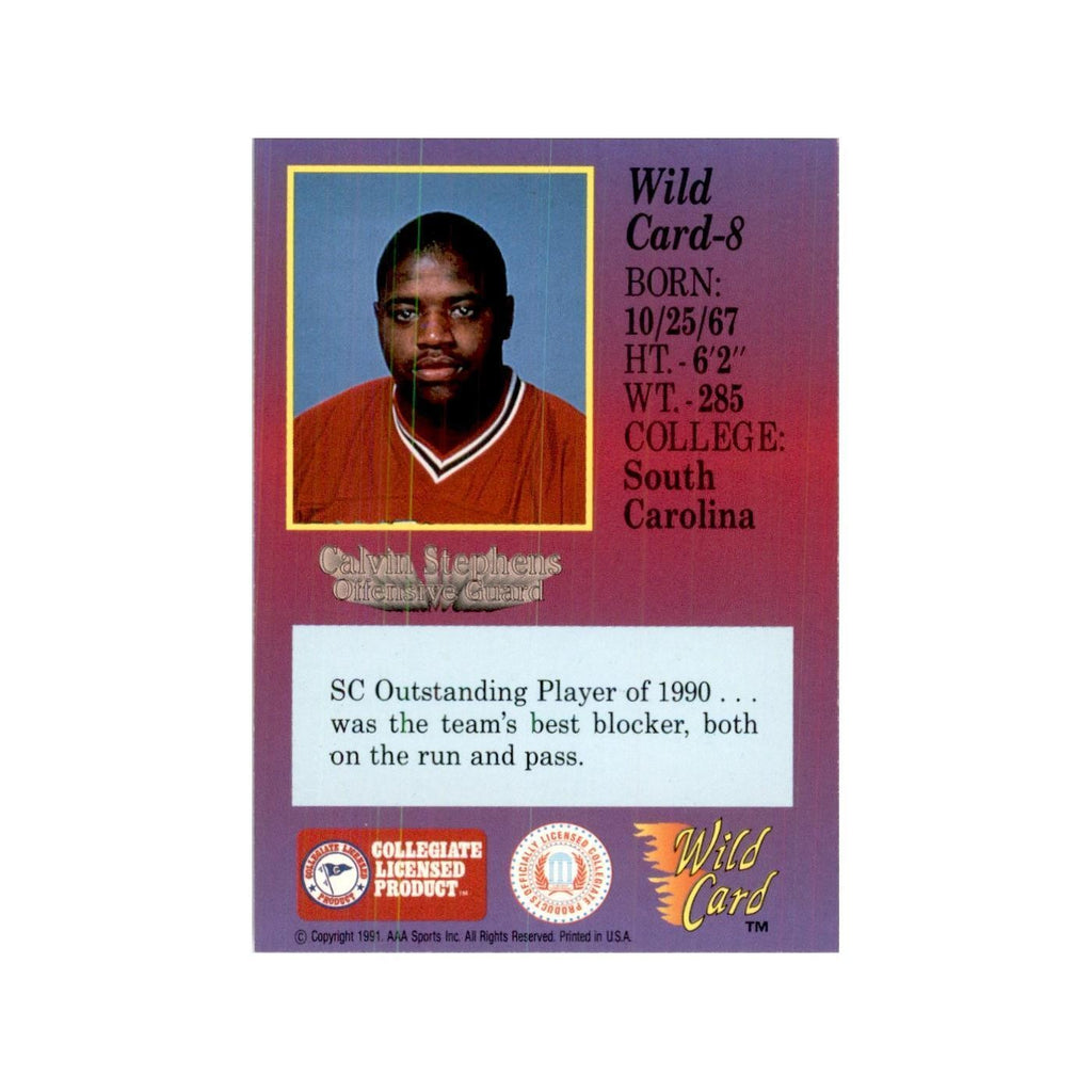 1991 Wild Card Calvin Stephens Football Cards #8