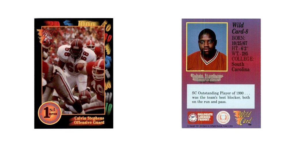 1991 Wild Card Calvin Stephens Football Cards #8