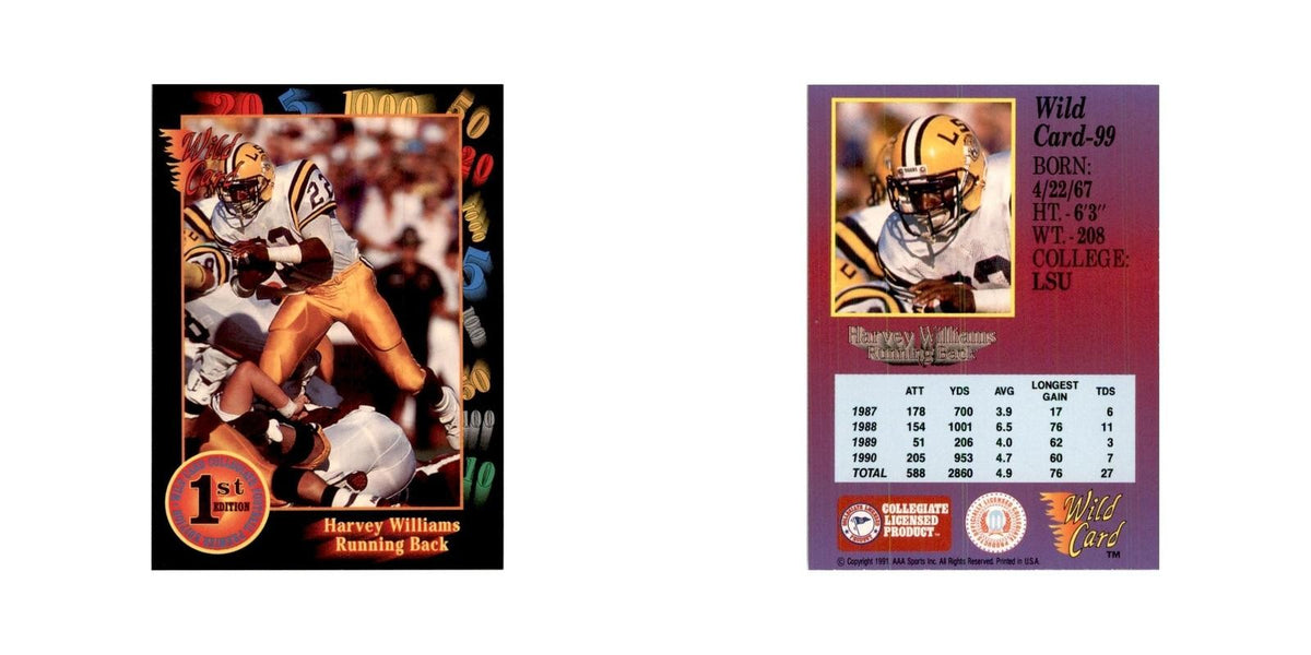 1991 Wild Card Harvey Williams Football Cards #99