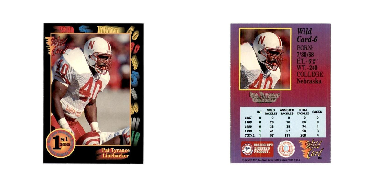 1991 Wild Card Pat Tyrance Football Cards #6