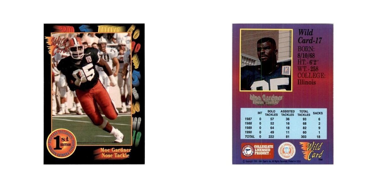 1991 Wild Card Moe Gardner Football Cards #17