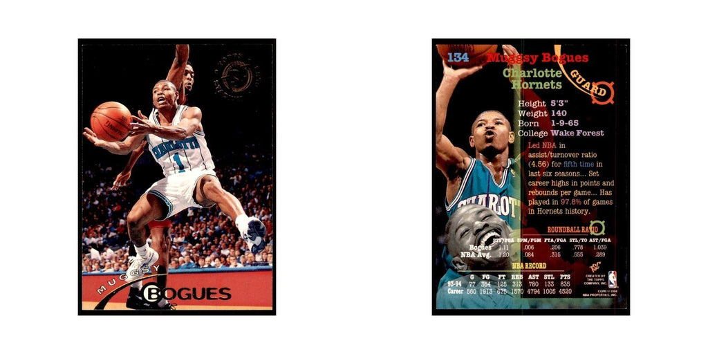 1994 Stadium Club Muggsy Bogues Basketball Cards #134
