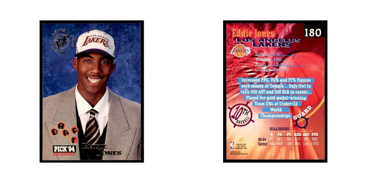 1994 Stadium Club Eddie Jones Basketball Cards #180