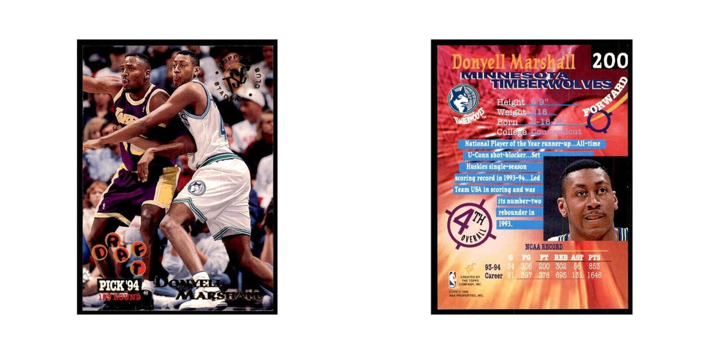 1994 Stadium Club Donyell Marshall Basketball Cards #200