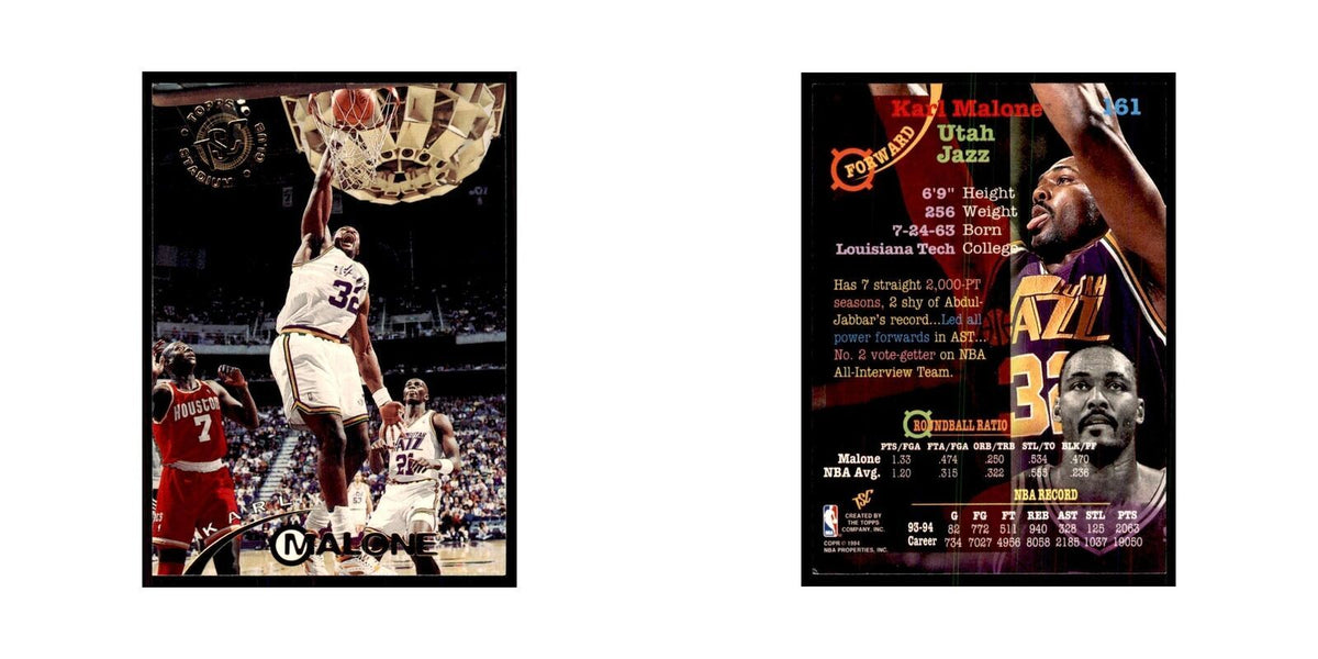 1994 Stadium Club Karl Malone Basketball Cards #161