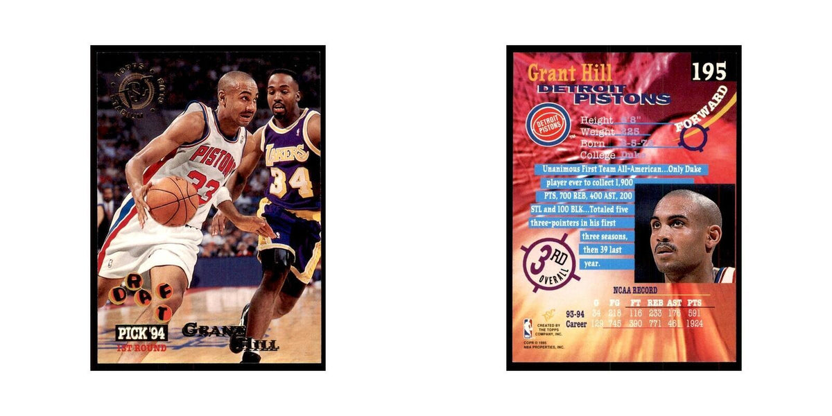 1994 Stadium Club Grant Hill Basketball Cards #195