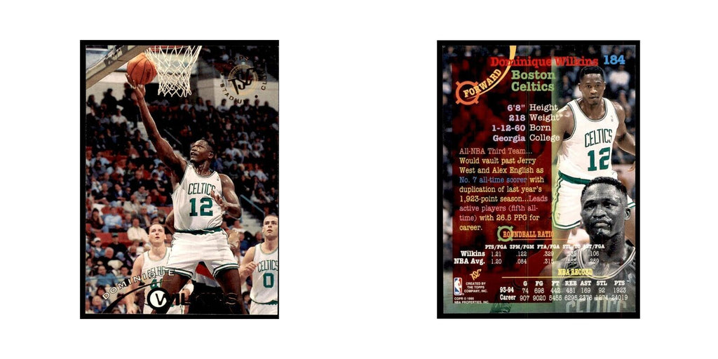 1994 Stadium Club Dominique Wilkins Basketball Cards #184