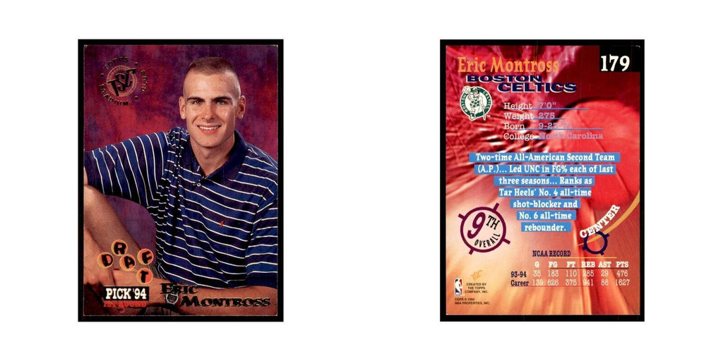 1994 Stadium Club Eric Montross Basketball Cards #179