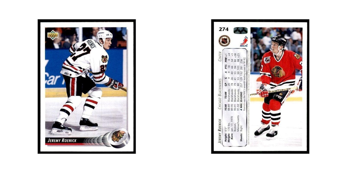 1992 Upper Deck Jeremy Roenick Hockey Cards #274