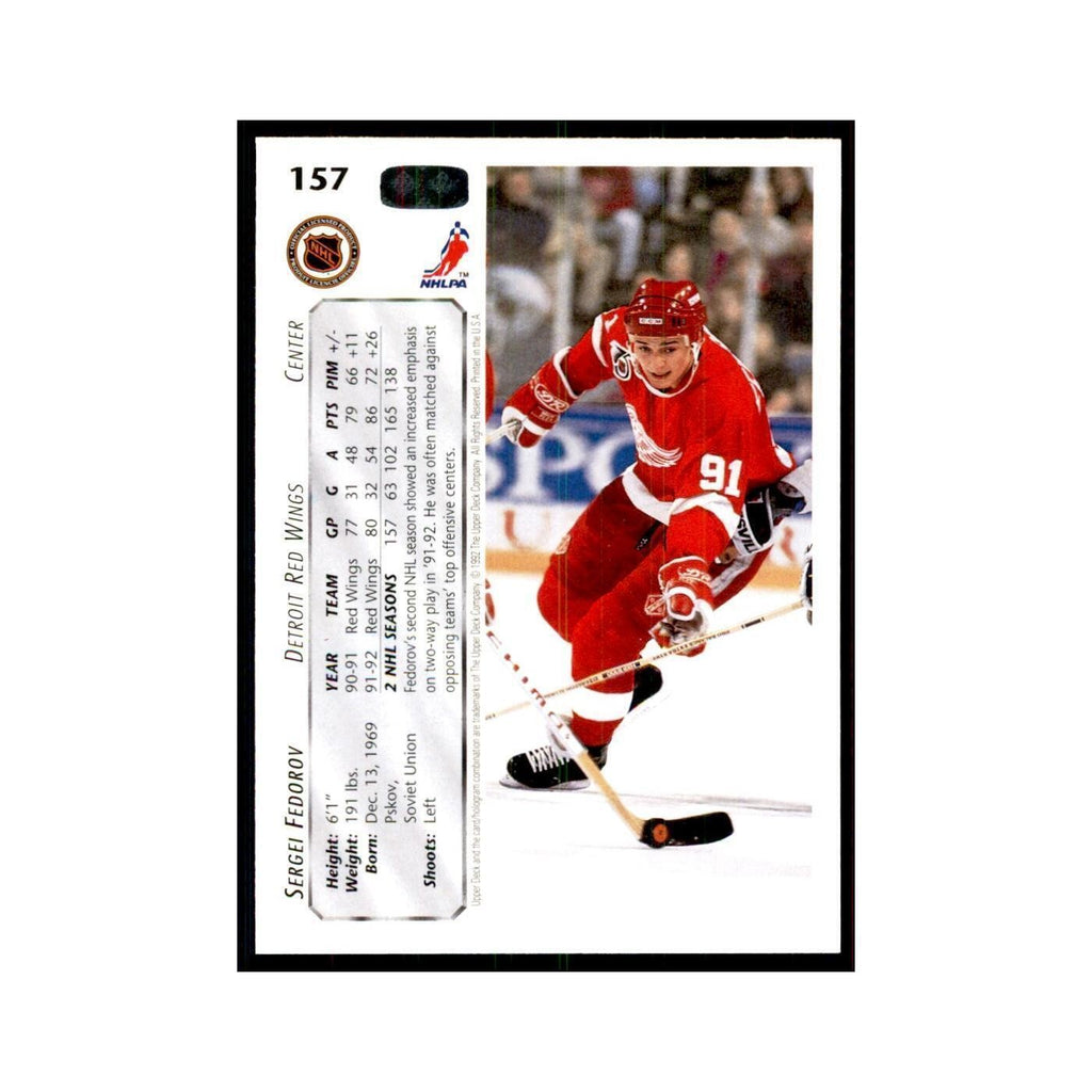 1992 Upper Deck Sergei Fedorov Hockey Cards #157
