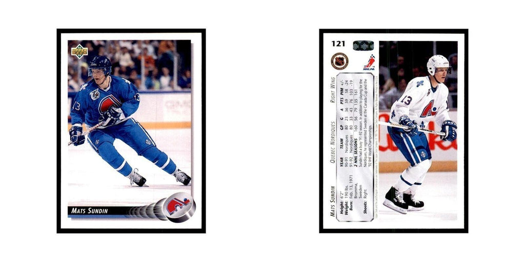 1992 Upper Deck Mats Sundin Hockey Cards #121