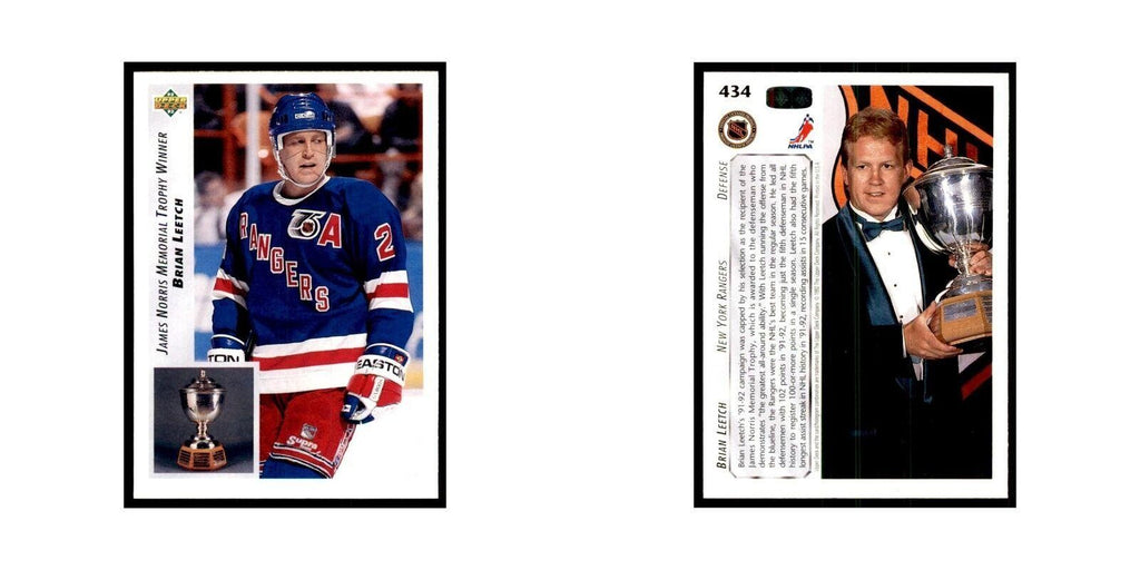 1992 Upper Deck Brian Leetch Hockey Cards #434
