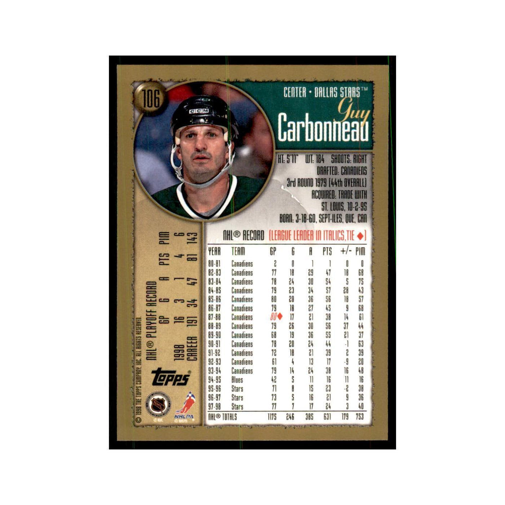 1998 Topps Guy Carbonneau Dallas Stars #106