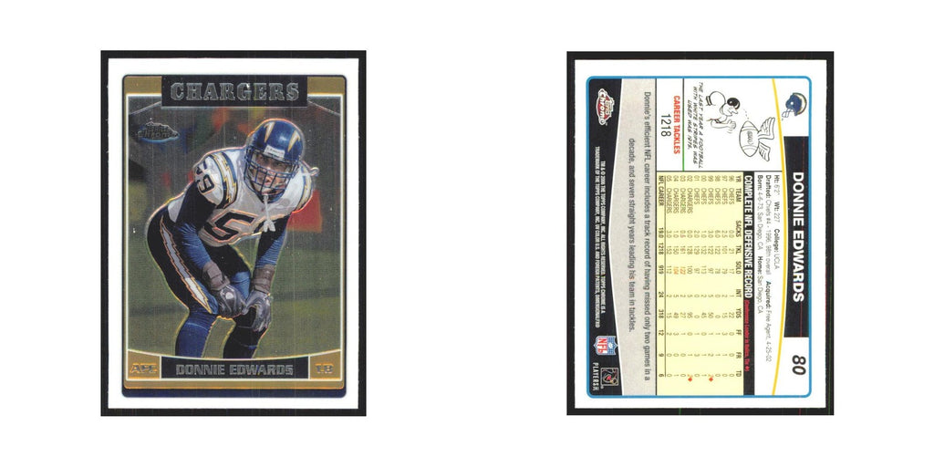 2006 Topps Chrome Donnie Edwards San Diego Chargers #80