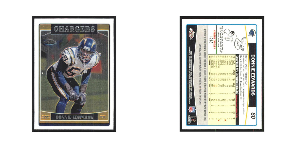 2006 Topps Chrome Donnie Edwards San Diego Chargers #80