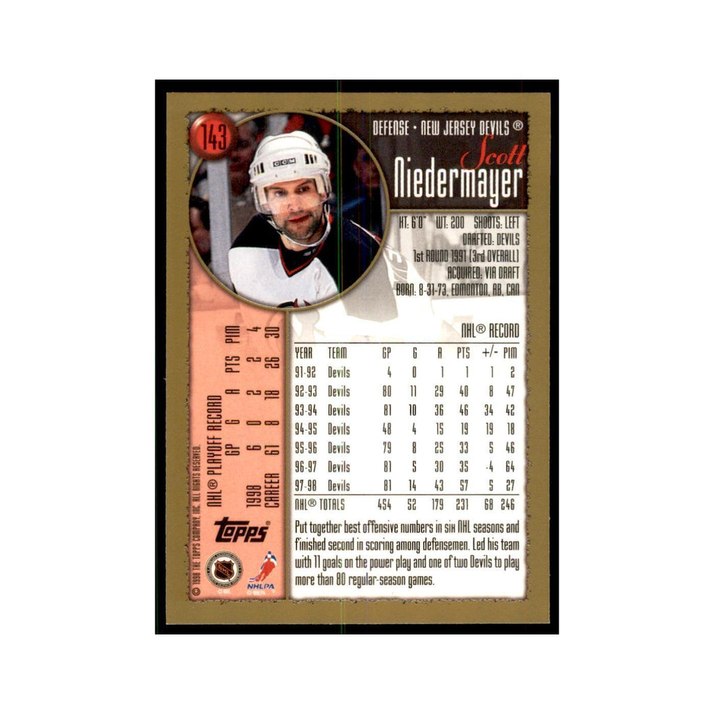 1998 Topps Scott Niedermayer New Jersey Devils #143