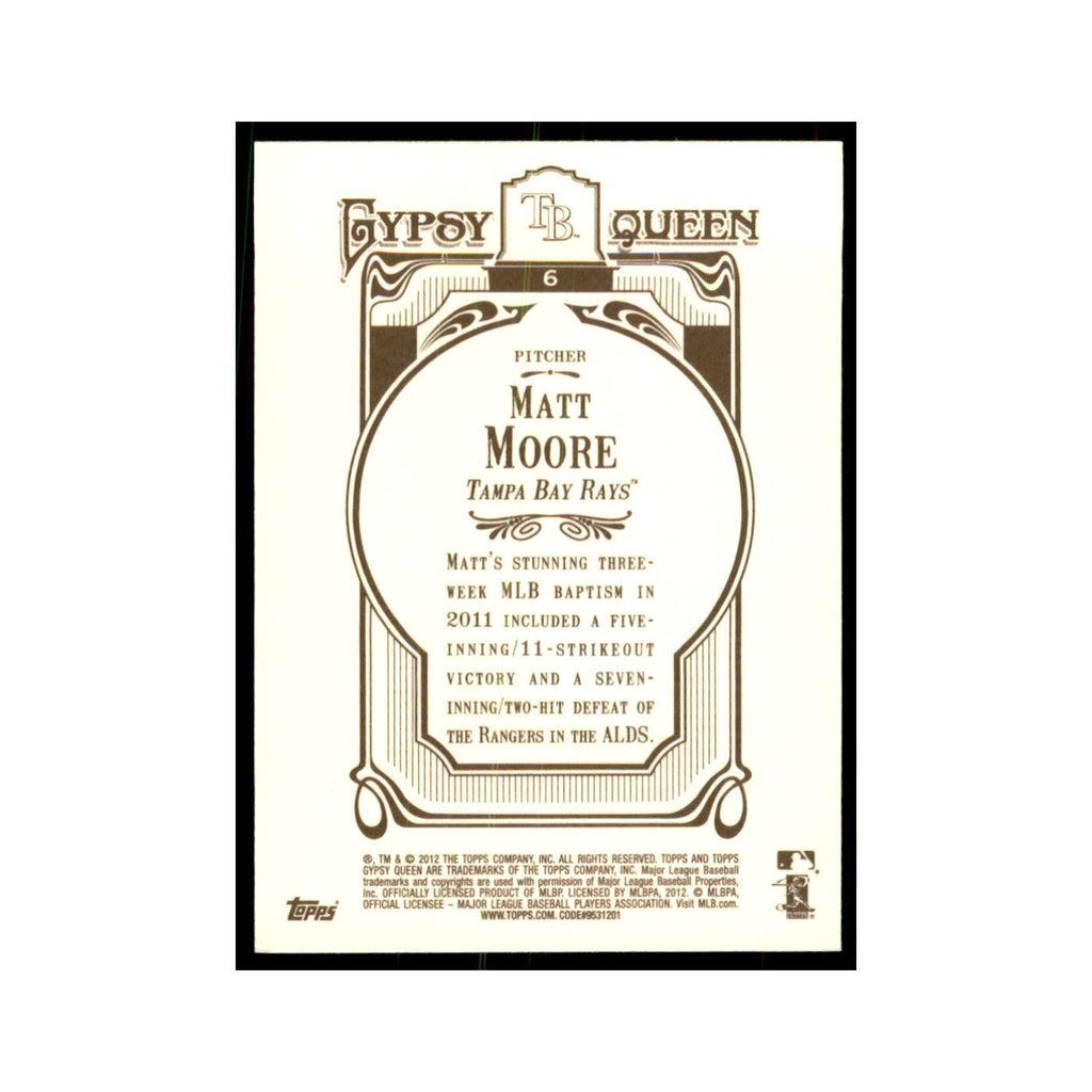 2012 Topps Gypsy Queen Matt Moore Baseball Cards #6