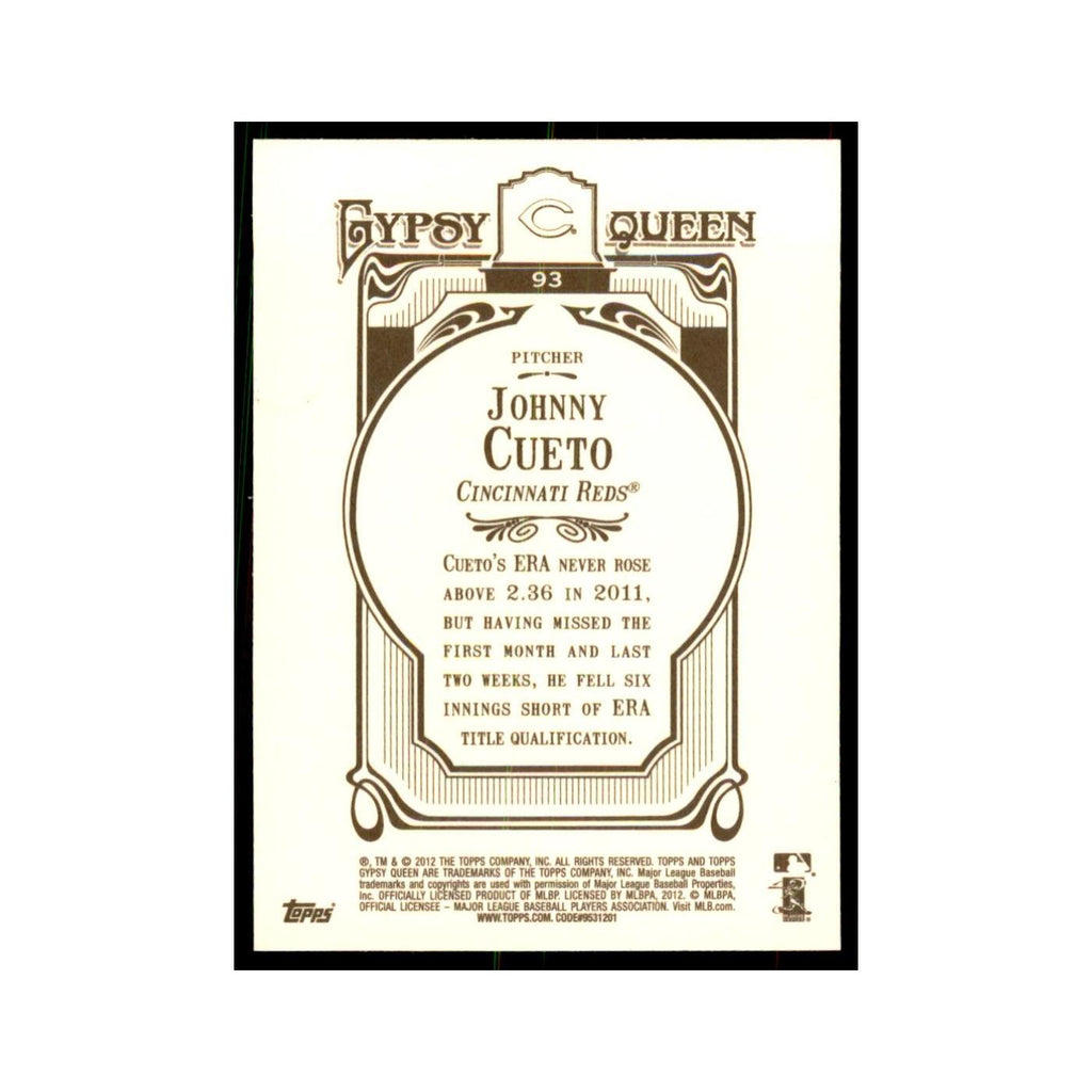 2012 Topps Gypsy Queen Johnny Cueto Baseball Cards #93