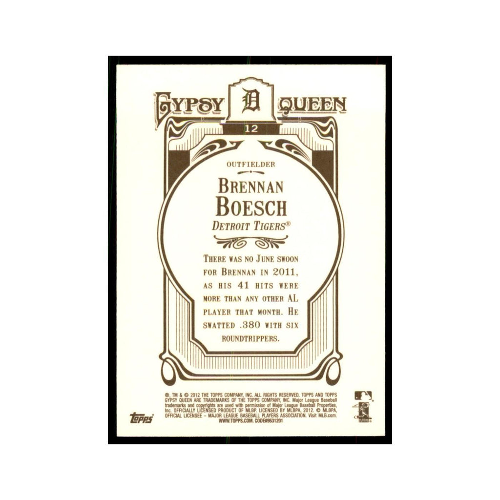 2012 Topps Gypsy Queen Brennan Boesch Baseball Cards #12