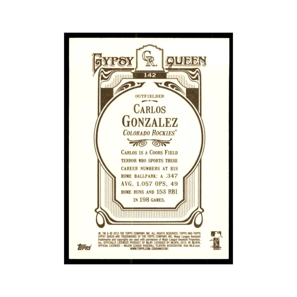 2012 Topps Gypsy Queen Carlos Gonzalez Baseball Cards #142