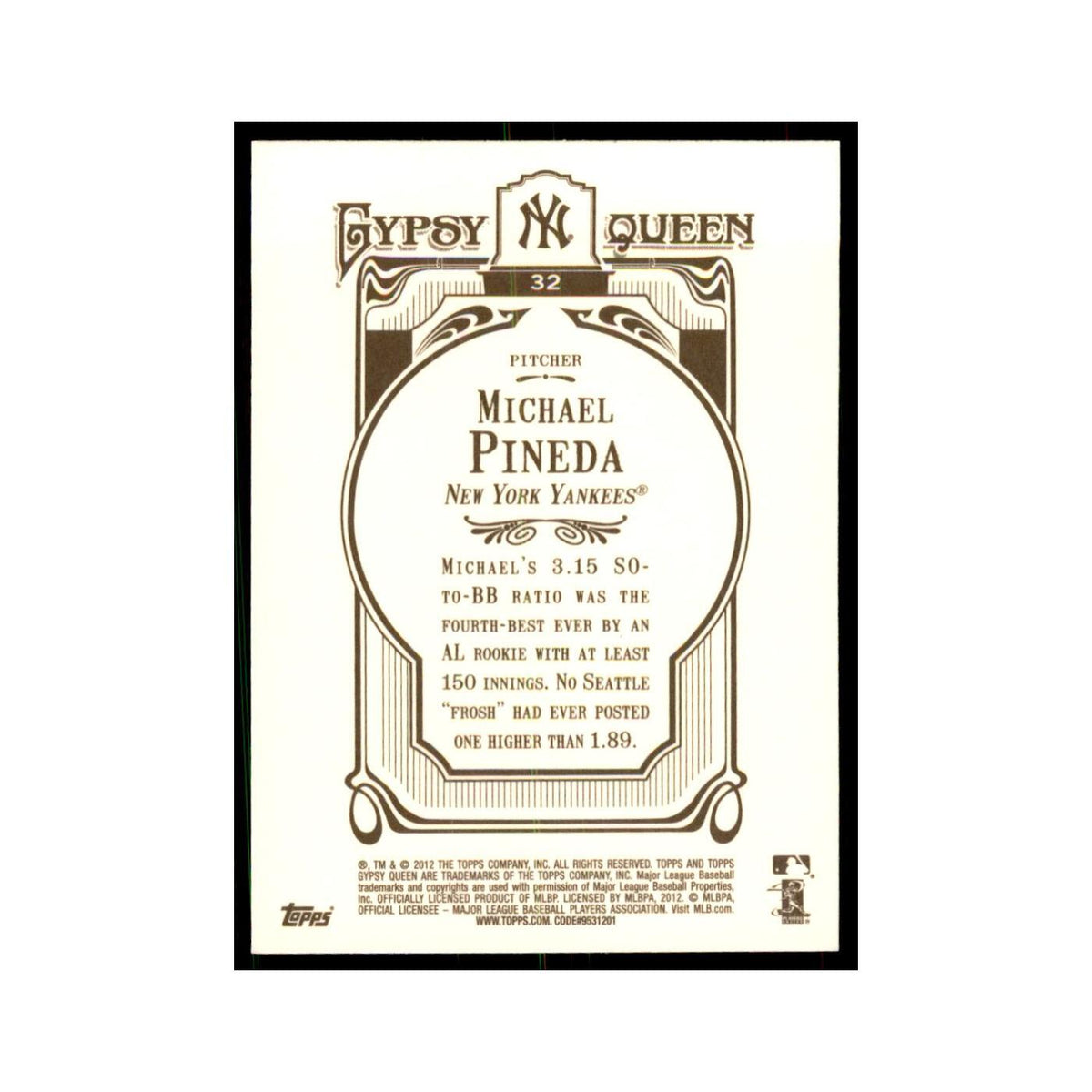 2012 Topps Gypsy Queen Michael Pineda Baseball Cards #32
