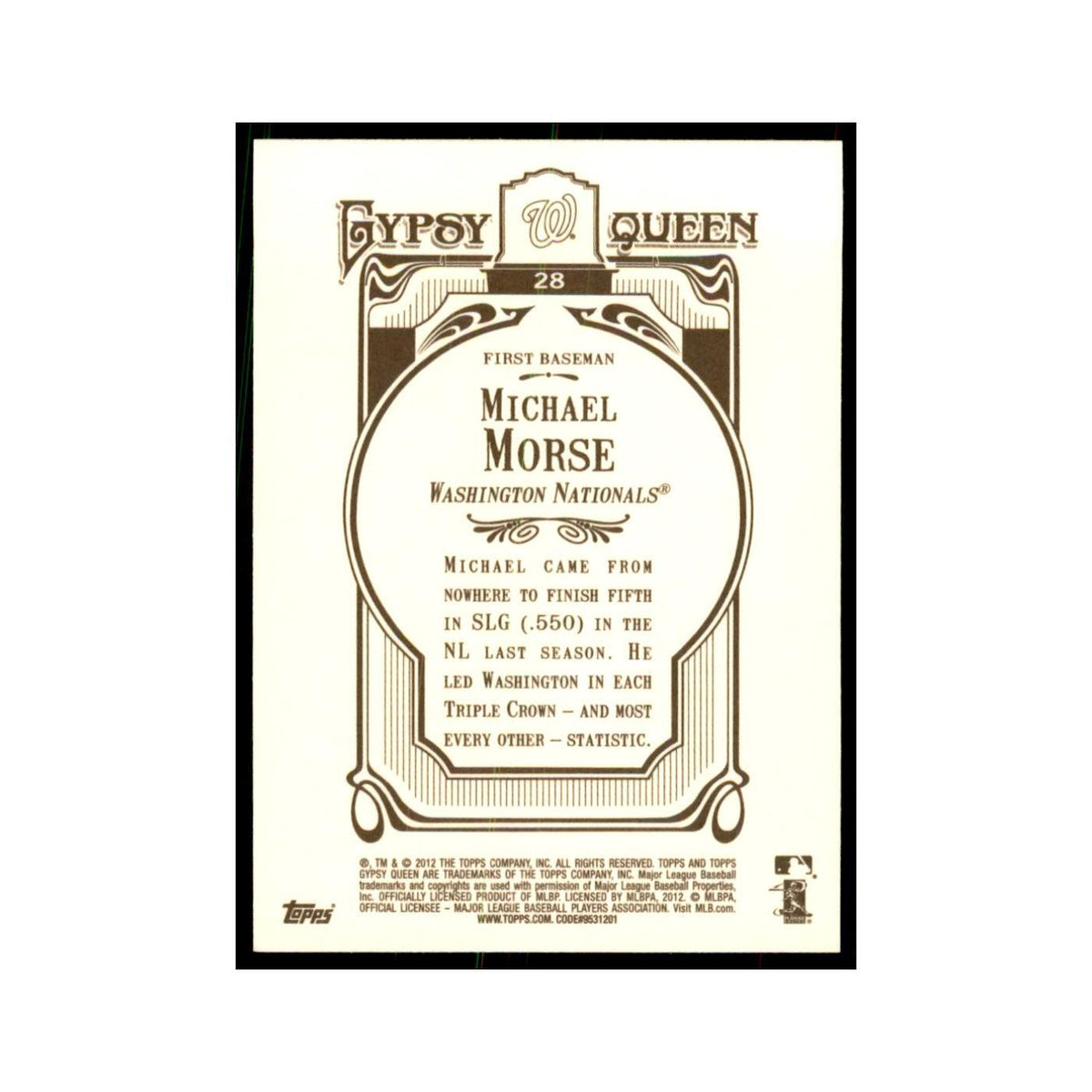 2012 Topps Gypsy Queen Mike Morse Baseball Cards #28