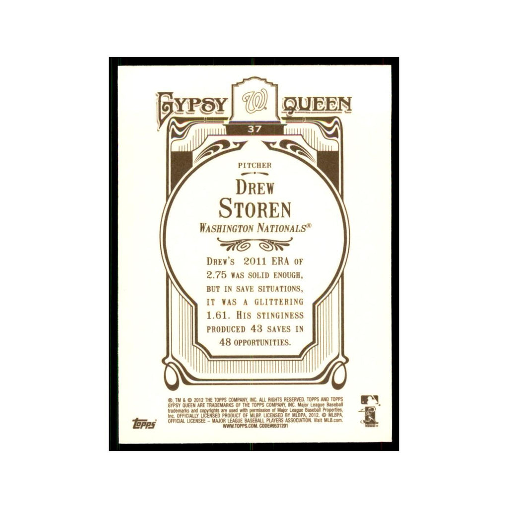 2012 Topps Gypsy Queen Drew Storen Baseball Cards #37