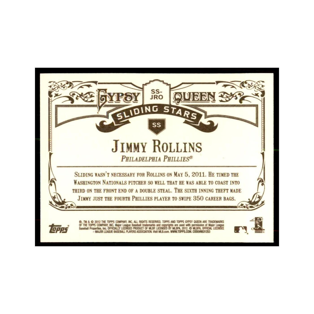 2012 Topps Gypsy Queen Jimmy Rollins Baseball Cards #SS-JRO