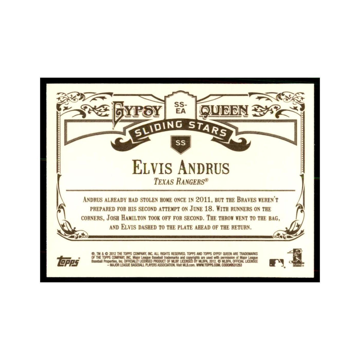 2012 Topps Gypsy Queen Elvis Andrus Baseball Cards #SS-EA
