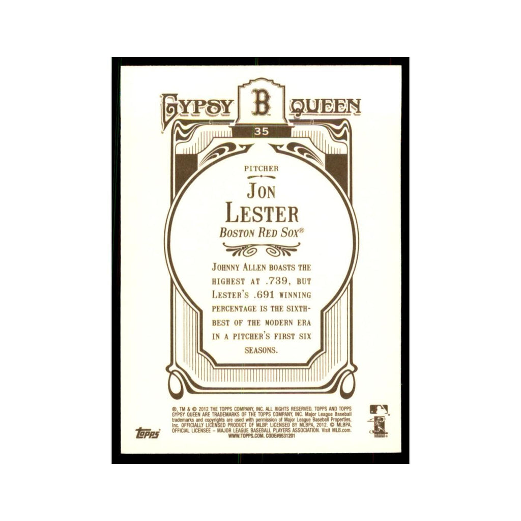 2012 Topps Gypsy Queen Jon Lester Baseball Cards #35