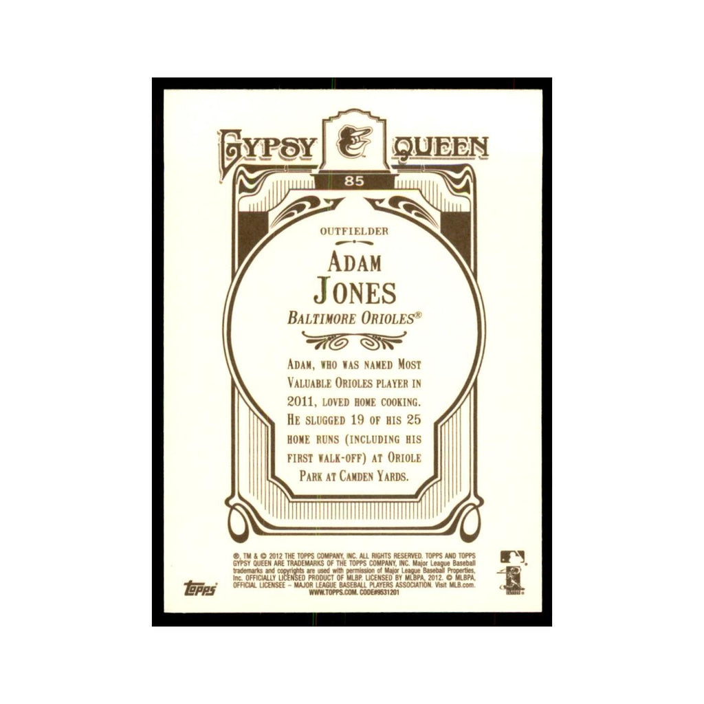 2012 Topps Gypsy Queen Adam Jones Baseball Cards #85