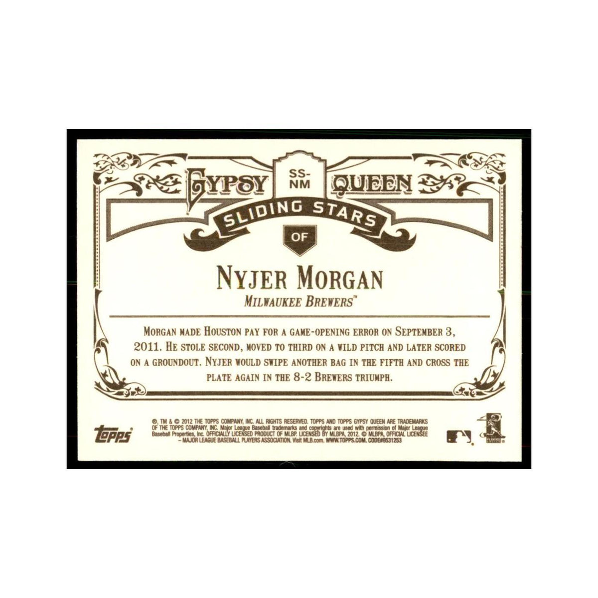 2012 Topps Gypsy Queen Nyjer Morgan Baseball Cards #SS-NM