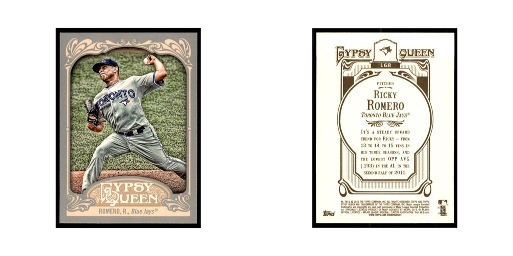 2012 Topps Gypsy Queen Ricky Romero Baseball Cards #168