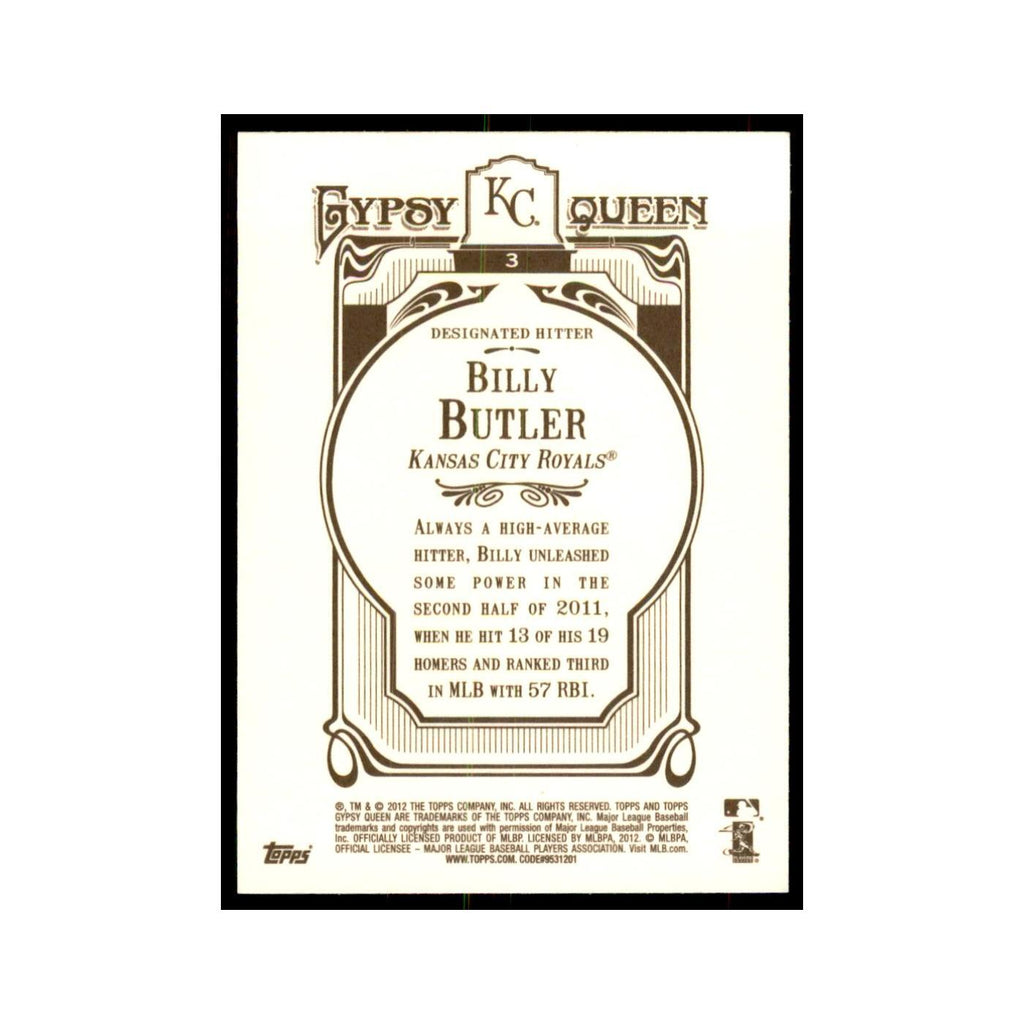 2012 Topps Gypsy Queen Billy Butler Baseball Cards #3
