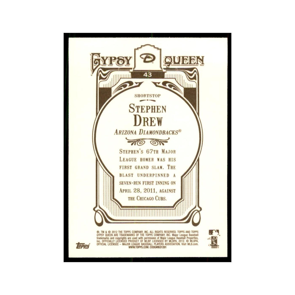 2012 Topps Gypsy Queen Stephen Drew Baseball Cards #43