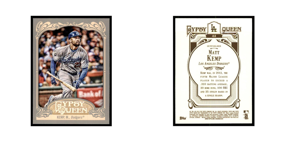 2012 Topps Gypsy Queen Matt Kemp Baseball Cards #44